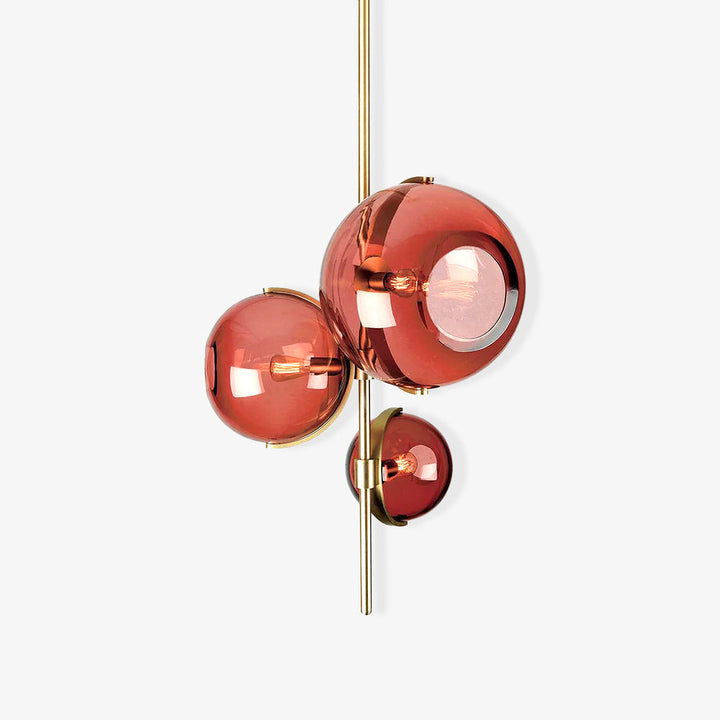 Eiruira lampadario sfera in vetro ambra