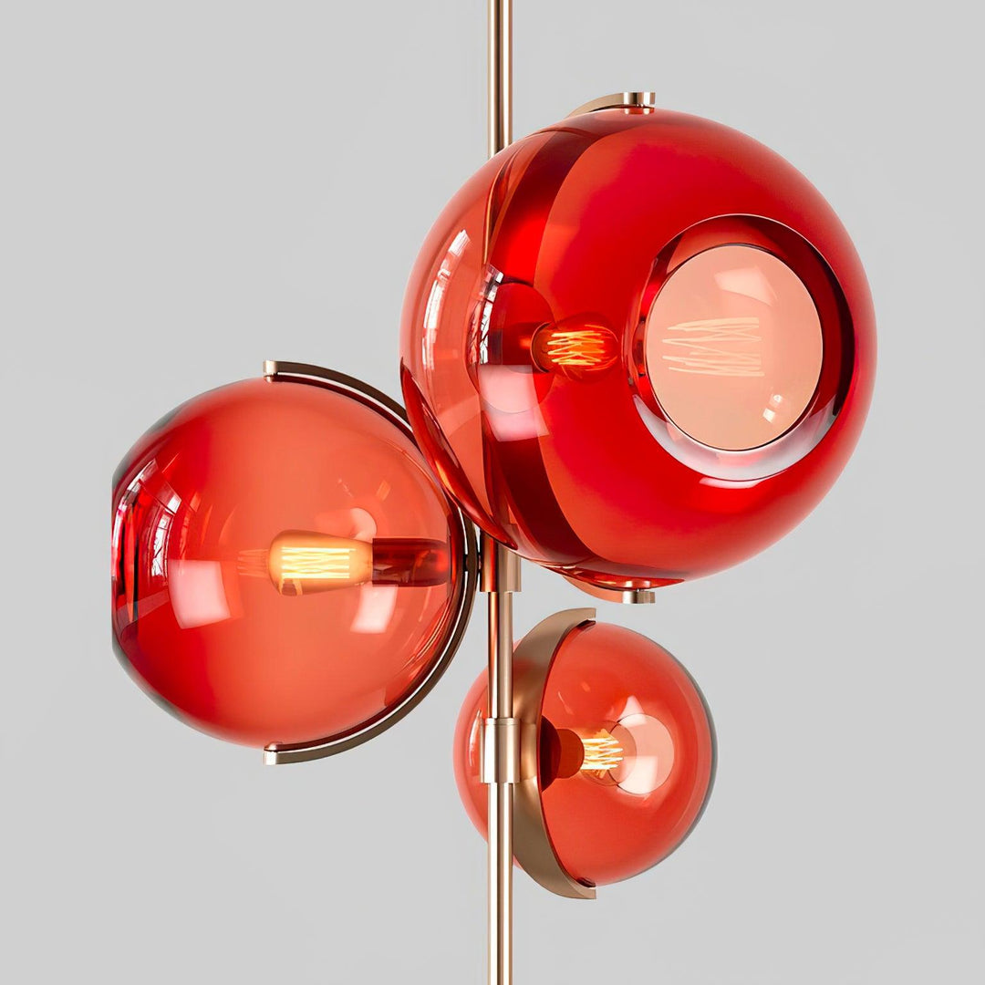 Eiruira lampadario sfera in vetro ambra