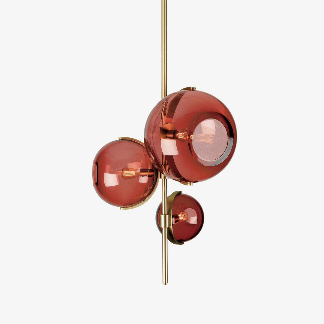 Eiruira lampadario sfera in vetro ambra