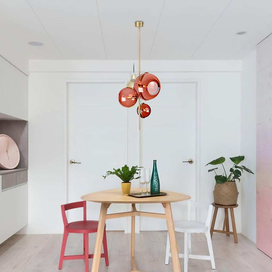 Eiruira lampadario sfera in vetro ambra
