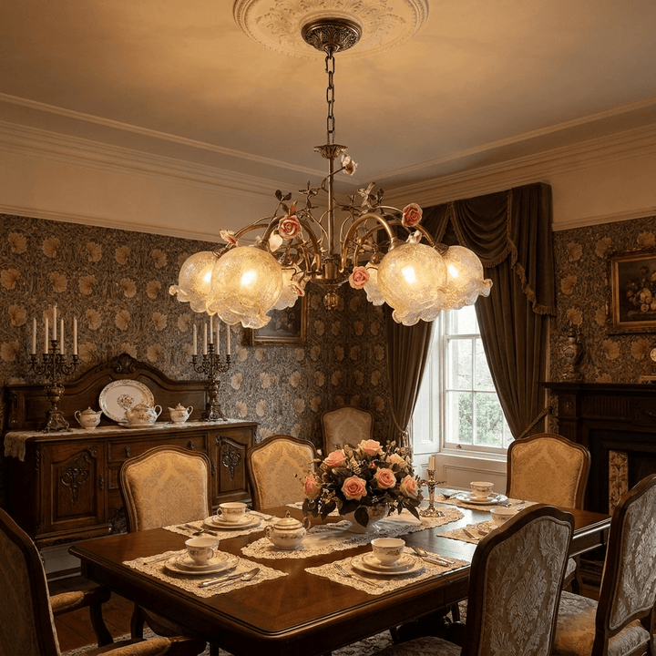 Rosavelle in ottone lampadario