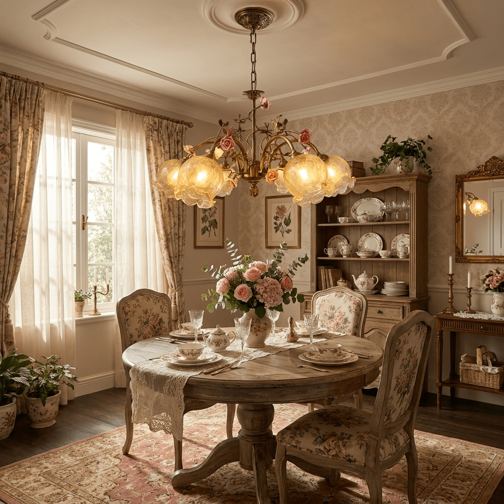 Rosavelle in ottone lampadario
