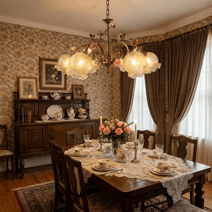 Rosavelle in ottone lampadario