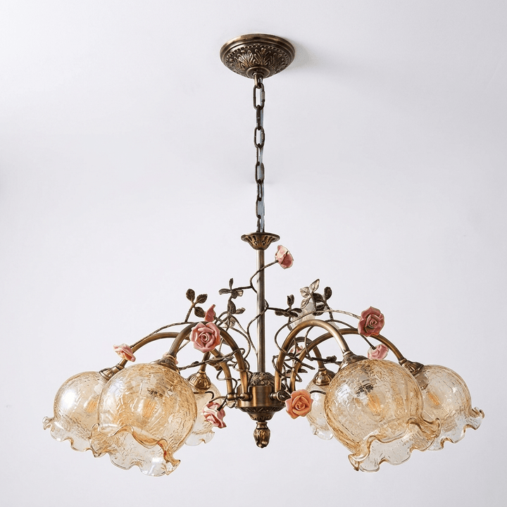Rosavelle in ottone lampadario