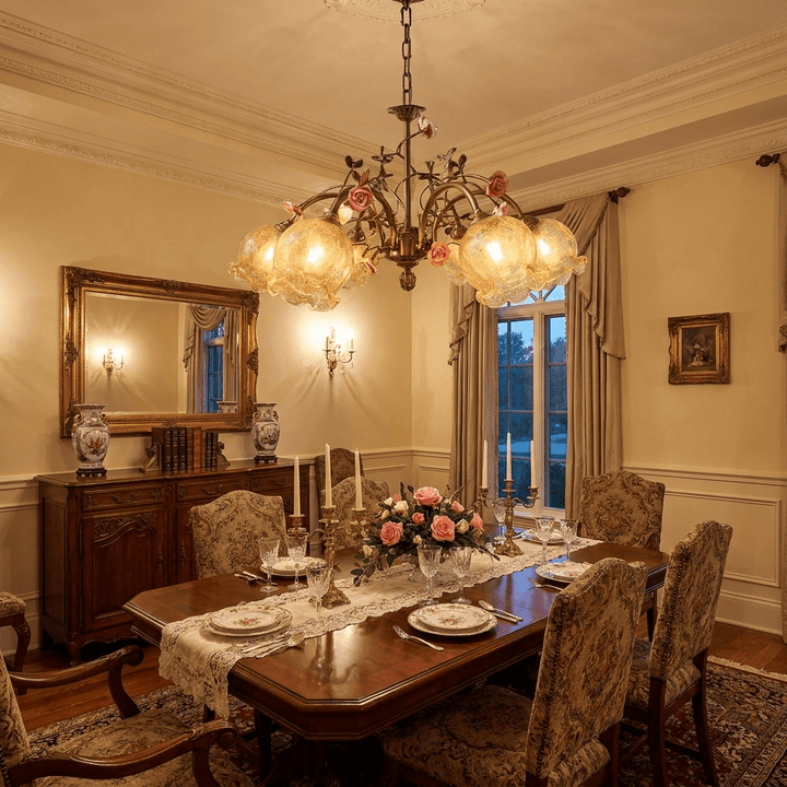 Rosavelle in ottone lampadario