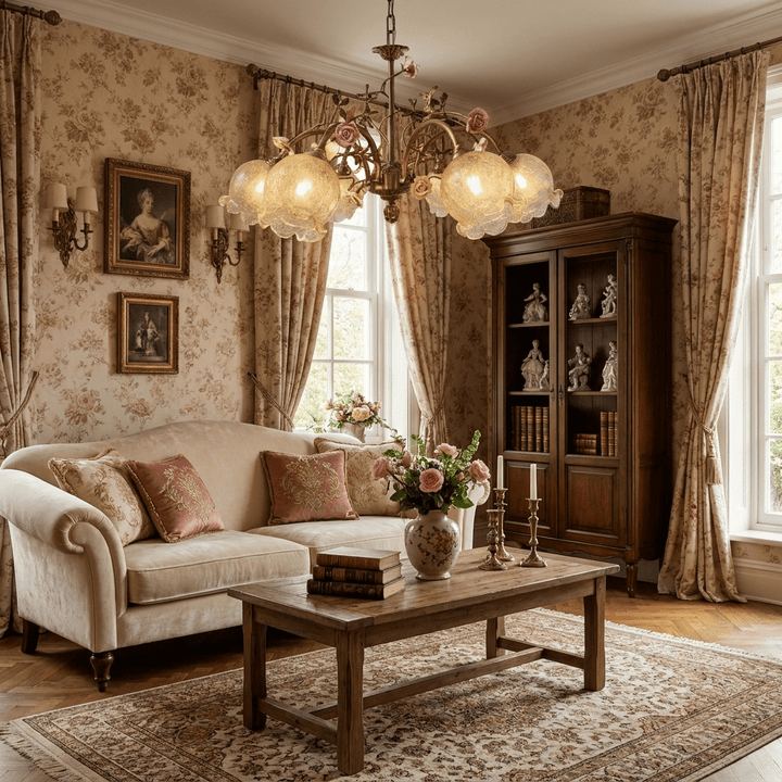 Rosavelle in ottone lampadario