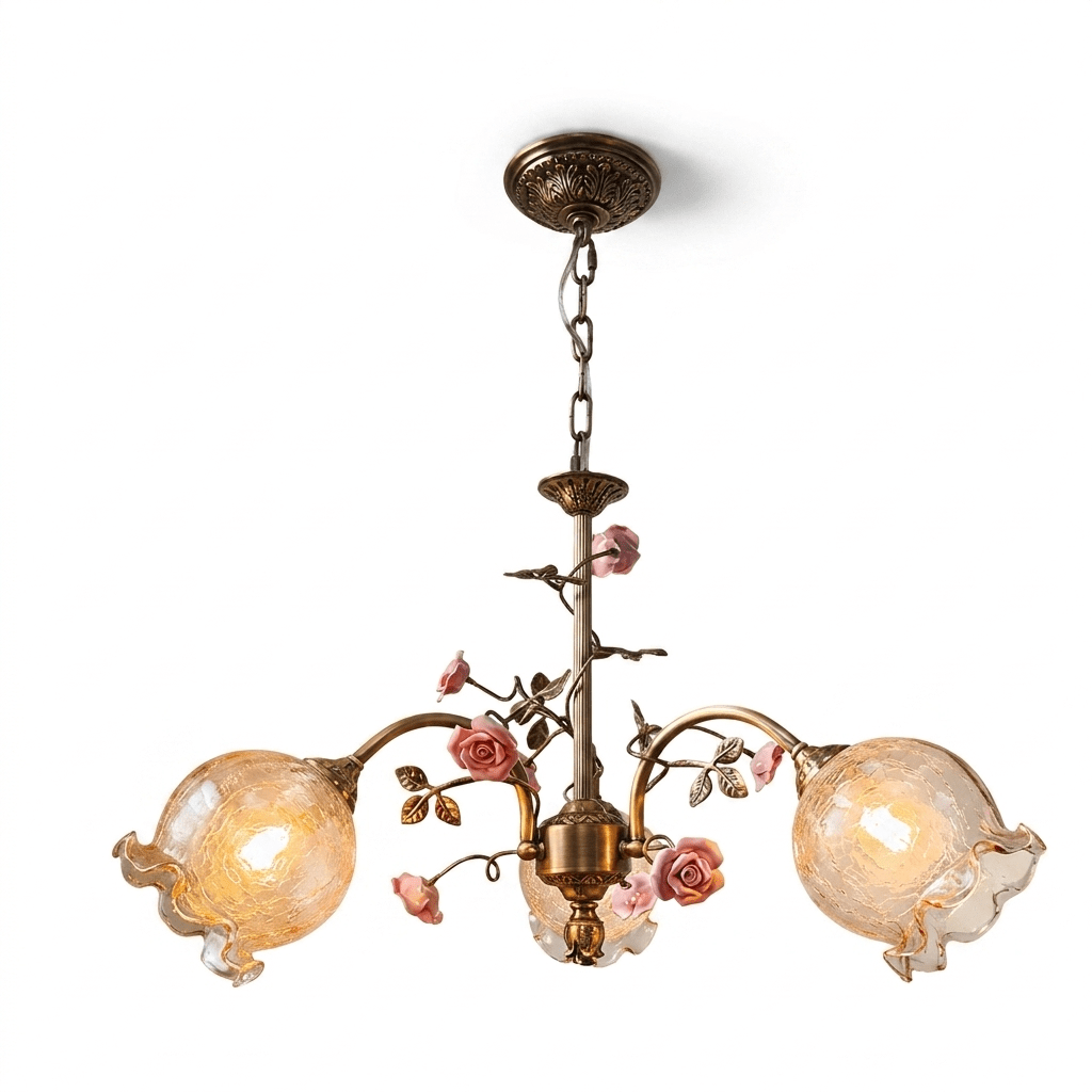 Rosavelle in ottone lampadario