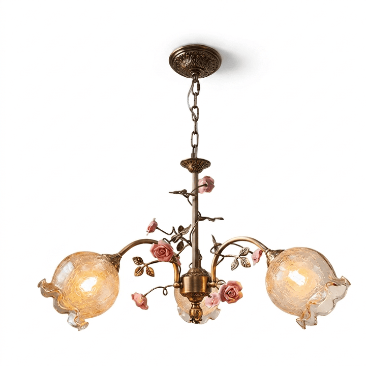 Rosavelle in ottone lampadario