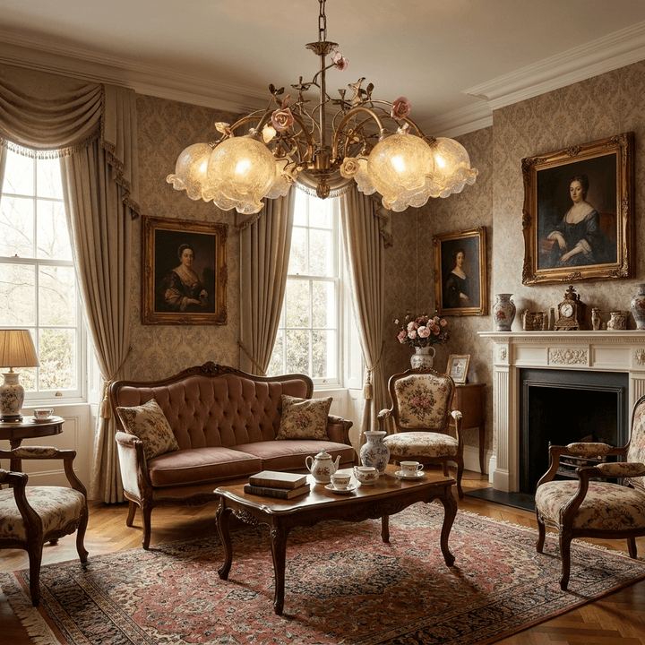 Rosavelle in ottone lampadario