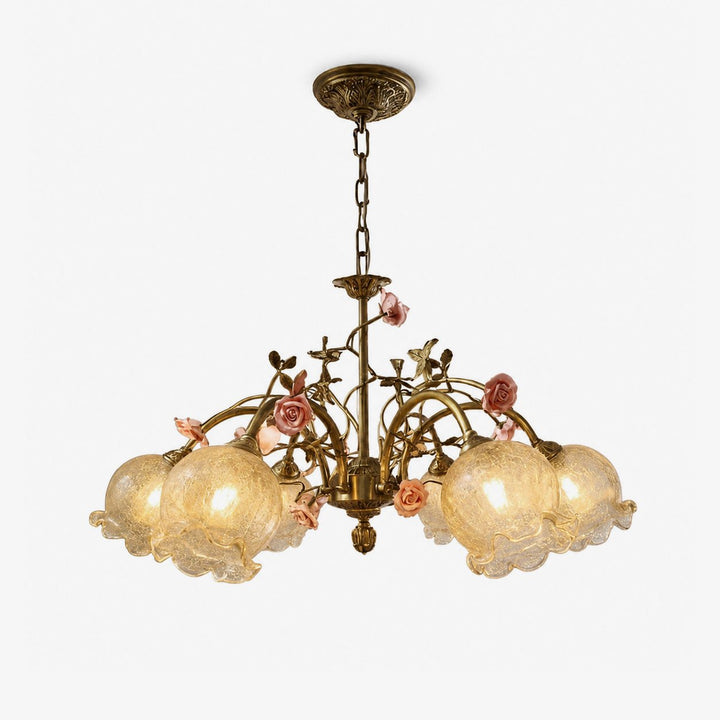 Rosavelle in ottone lampadario