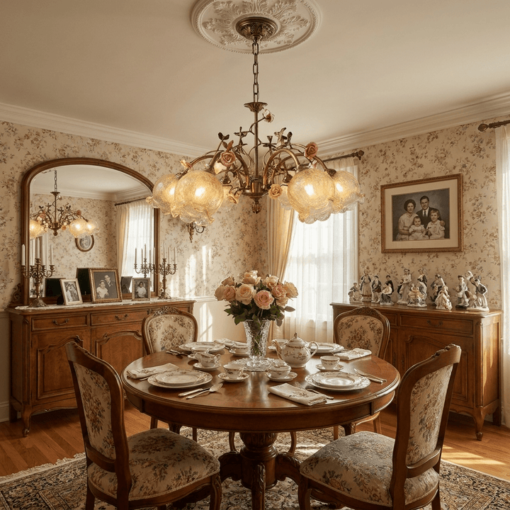 Rosavelle in ottone lampadario