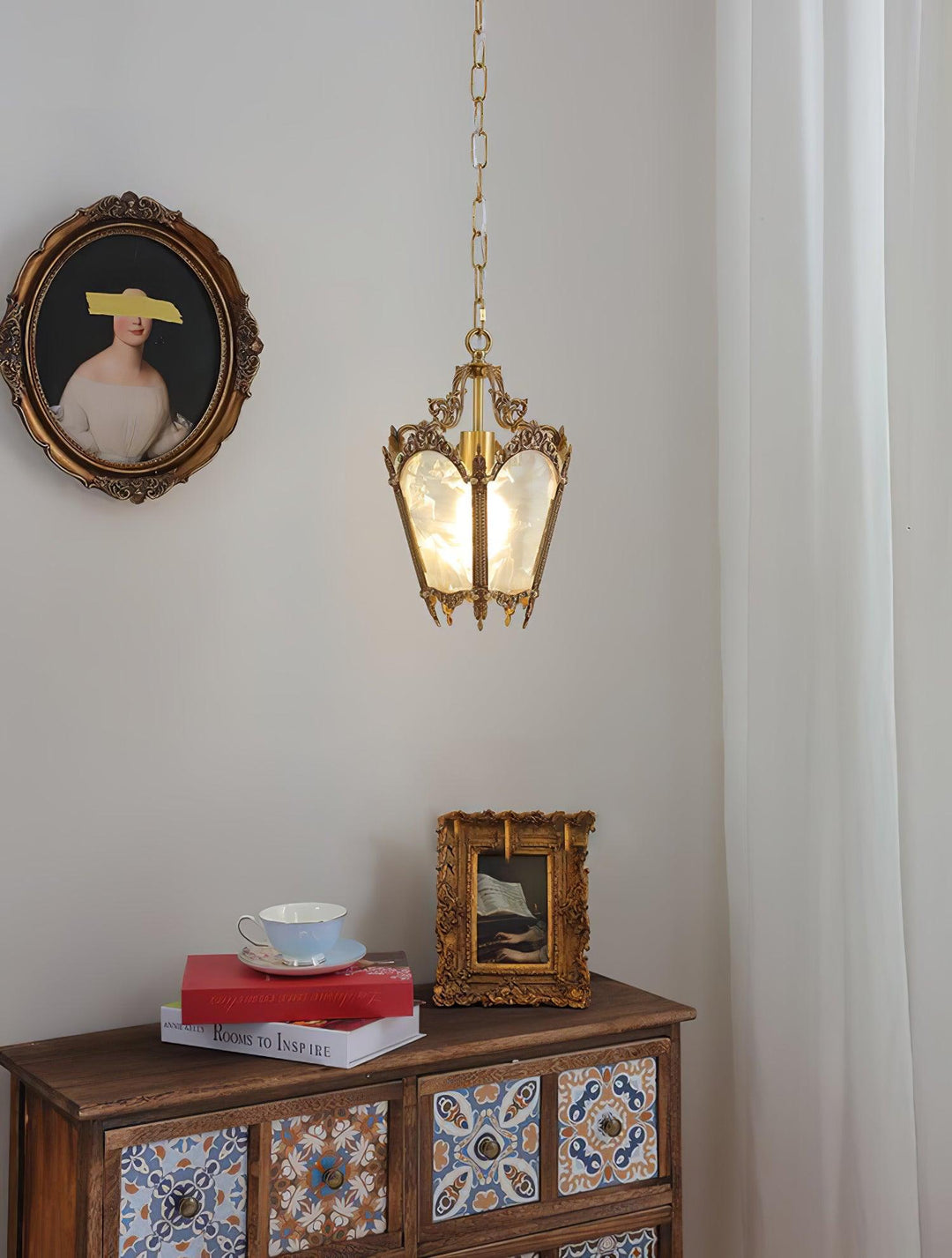 Auririelle lampada a sospensione in ottone Empire Antico elegante