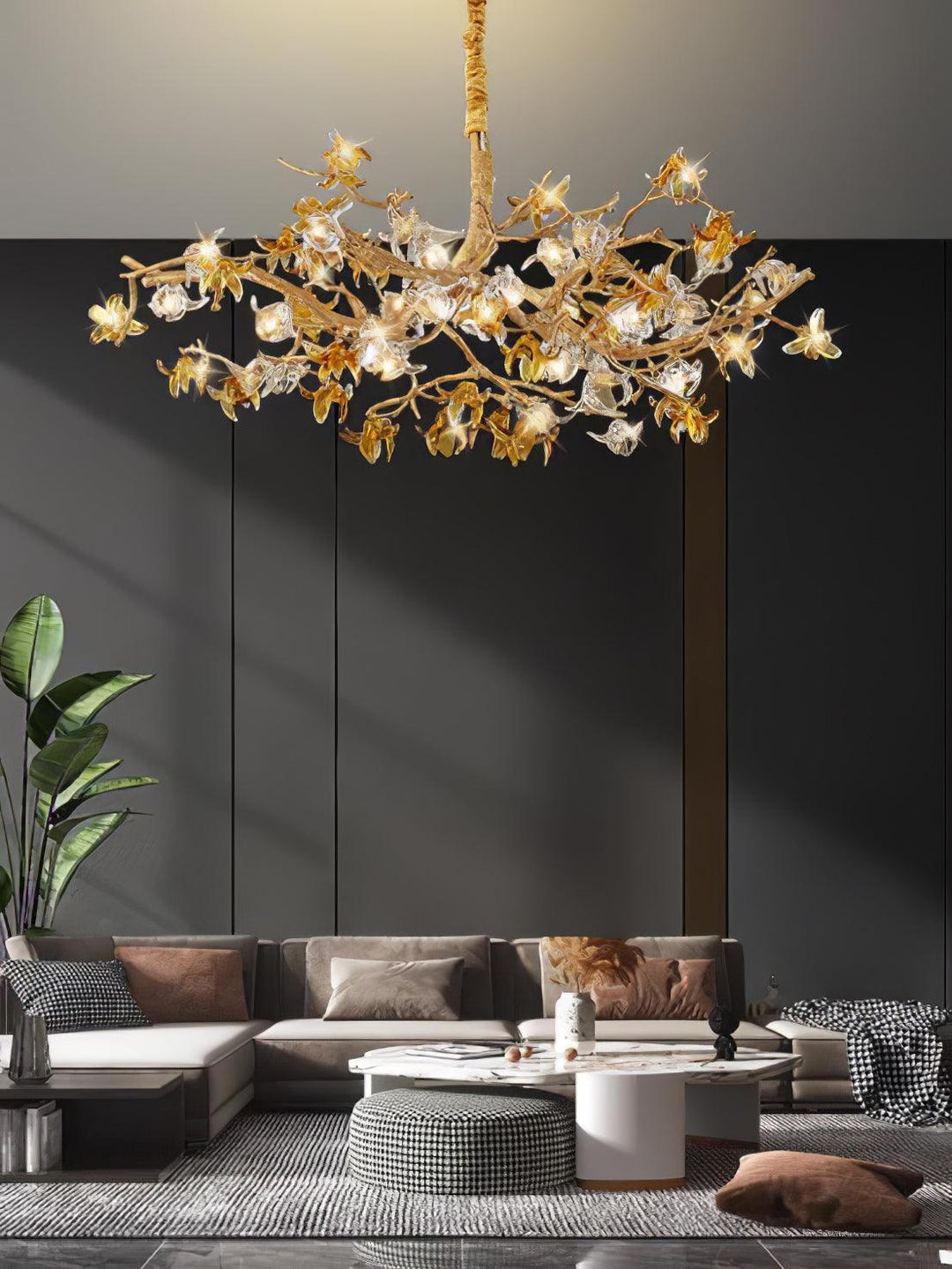 Ulfuvye lampadario Postmodern Luxury Branch ottone Cristallo