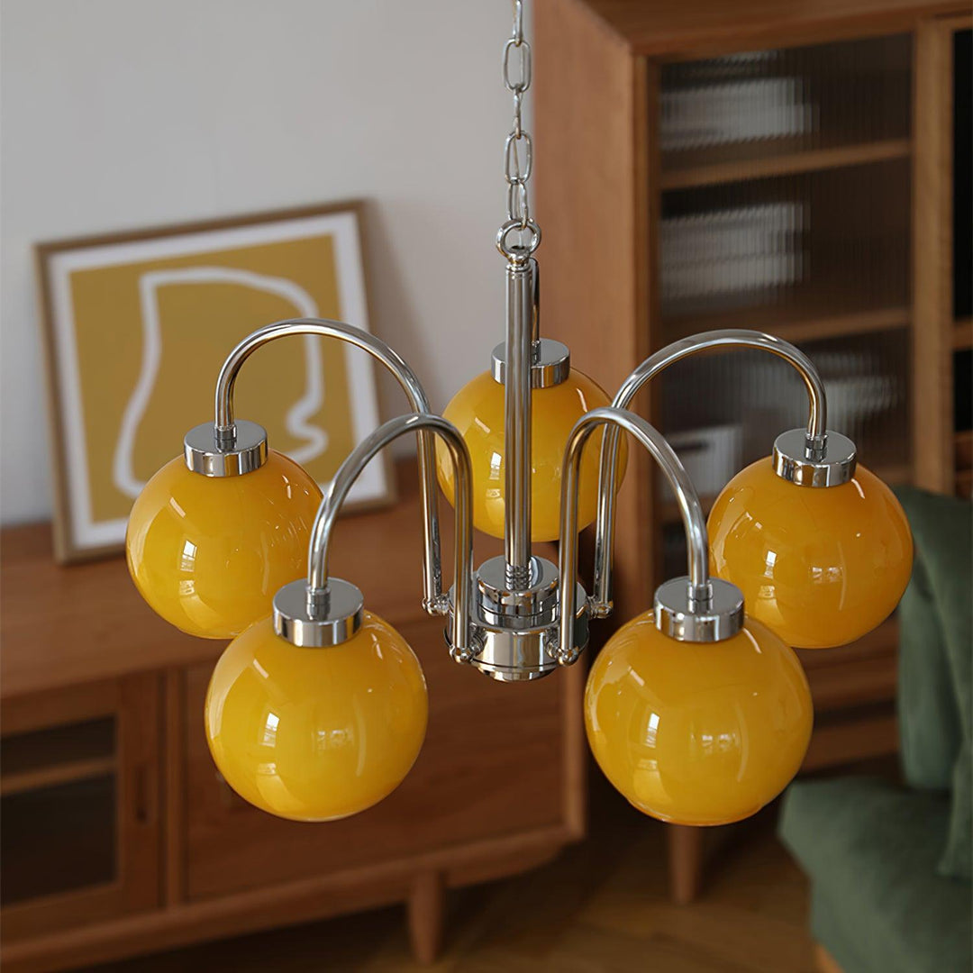 Liororian lampadario sfera in vetro Giallo