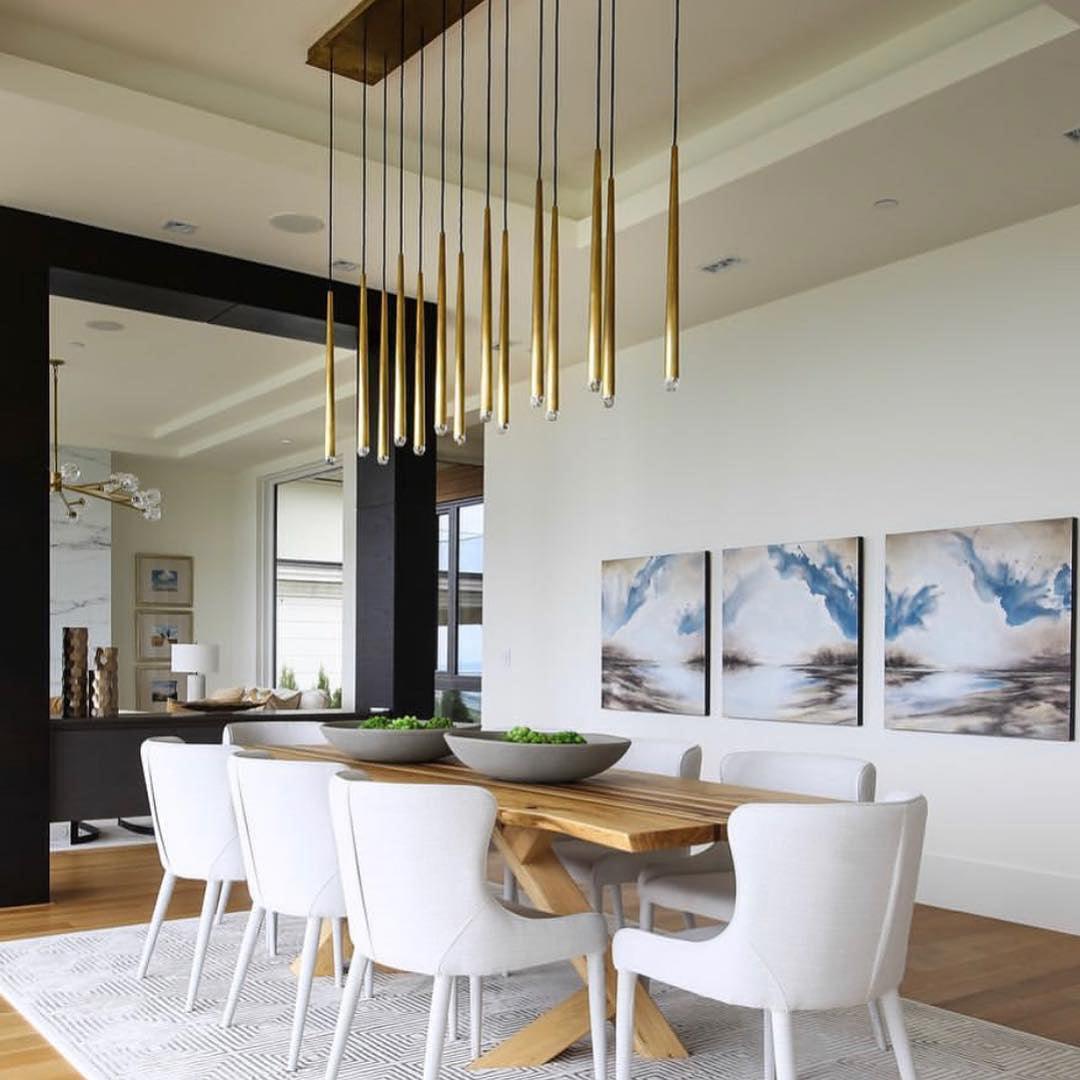 Lampadario con Paralume in Cristallo e ottone Lucido minimalista