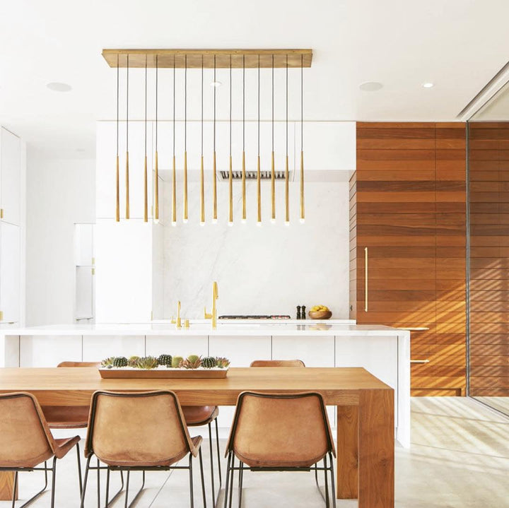 Lampadario con Paralume in Cristallo e ottone Lucido minimalista