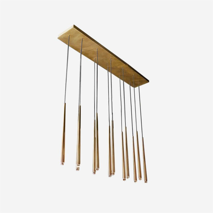 Lampadario con Paralume in Cristallo e ottone Lucido minimalista