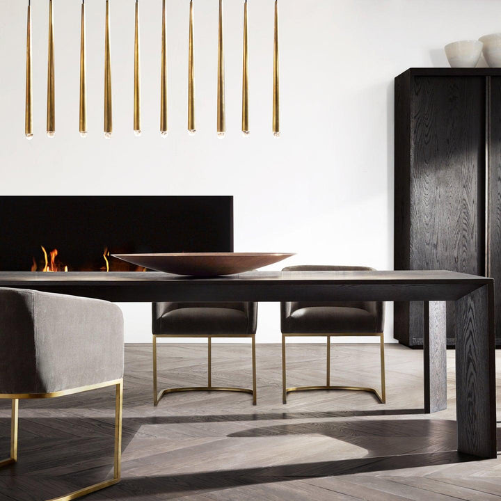 Lampadario con Paralume in Cristallo e ottone Lucido minimalista