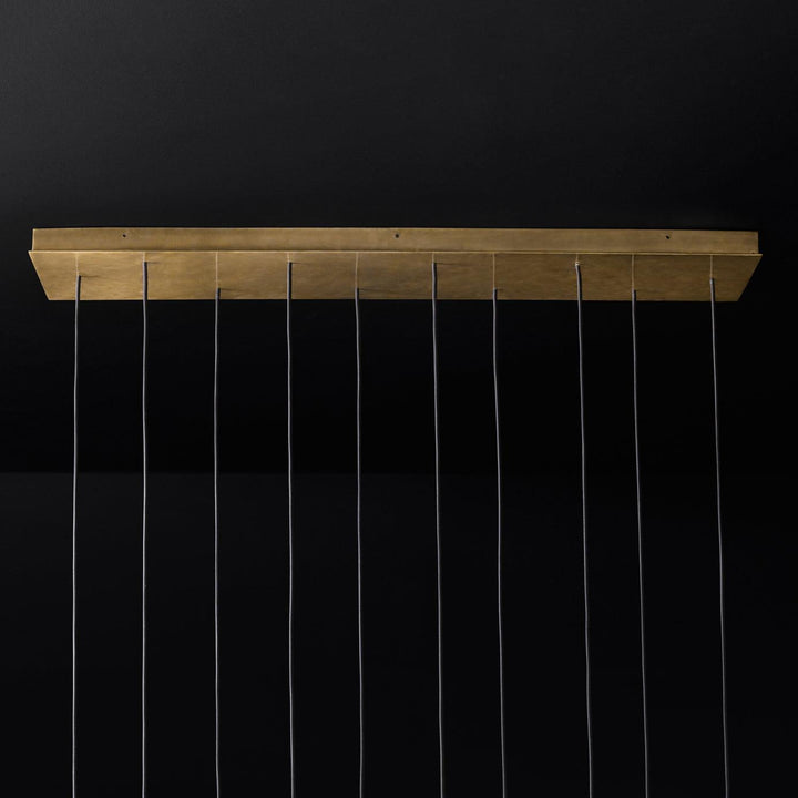 Lampadario con Paralume in Cristallo e ottone Lucido minimalista