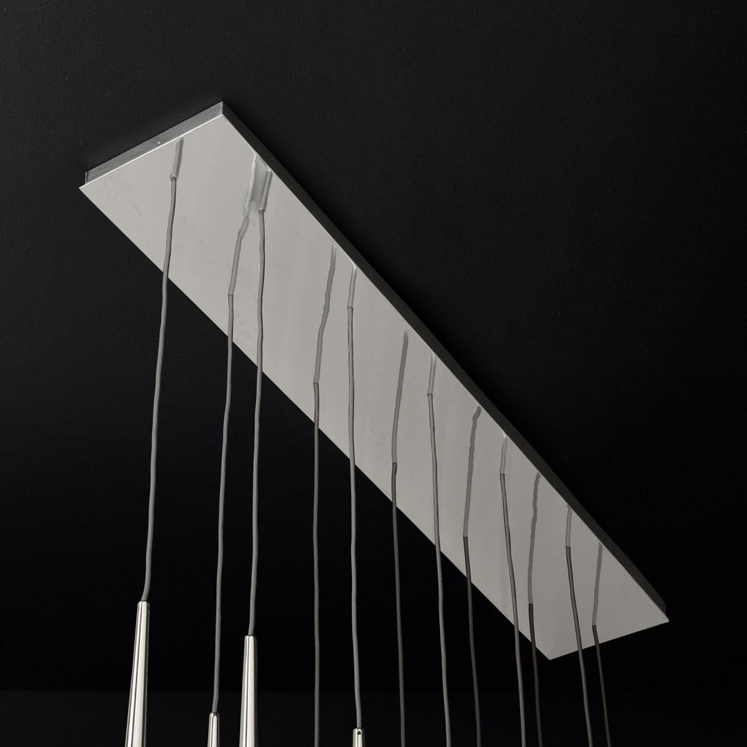 Lampadario con Paralume in Cristallo e ottone Lucido minimalista