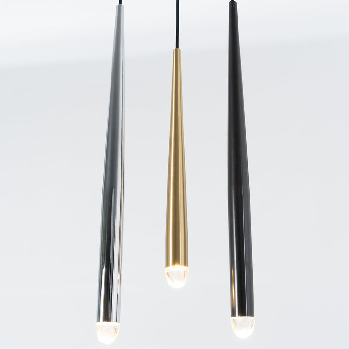 Lampadario con Paralume in Cristallo e ottone Lucido minimalista