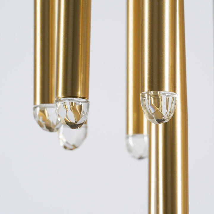 Lampadario con Paralume in Cristallo e ottone Lucido minimalista