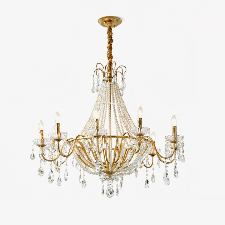 Eurvaros lampadario vintage in ottone con Cristallo