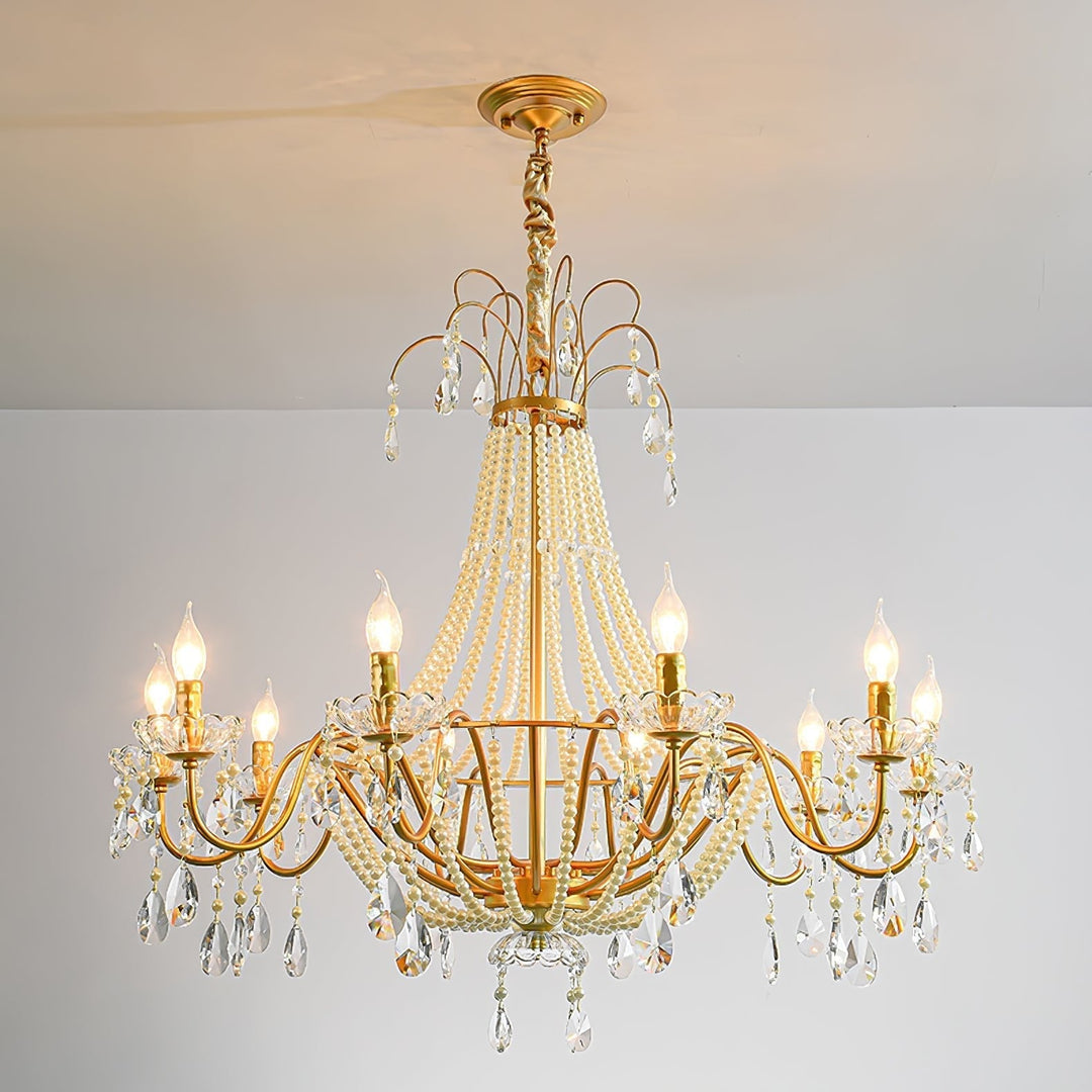 Eurvaros lampadario vintage in ottone con Cristallo
