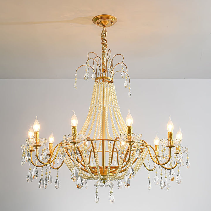 Eurvaros lampadario vintage in ottone con Cristallo