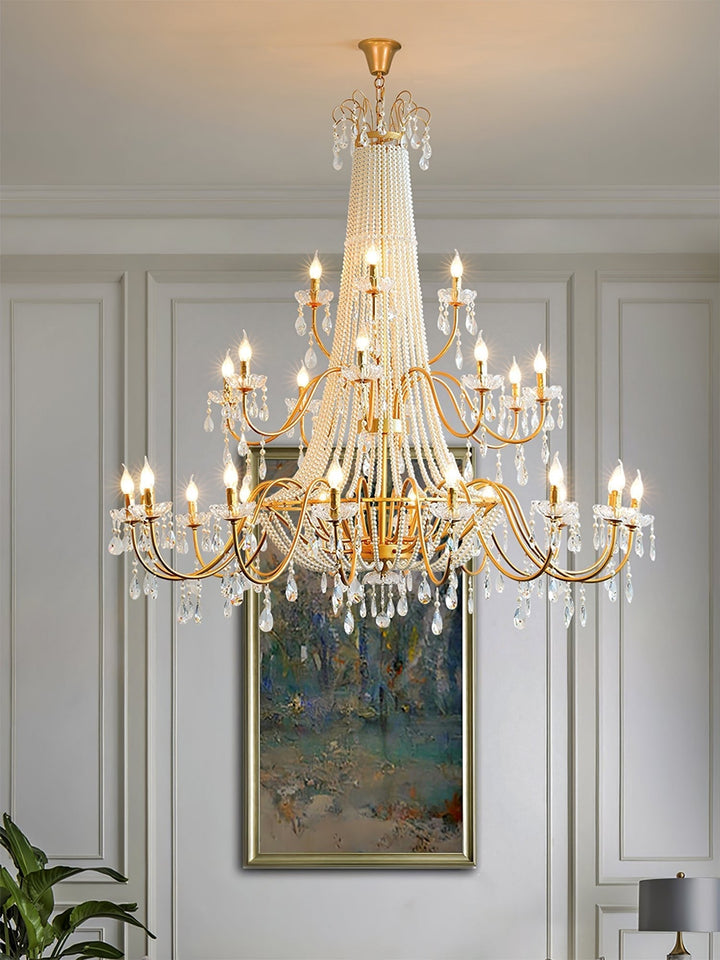 Eurvaros lampadario vintage in ottone con Cristallo