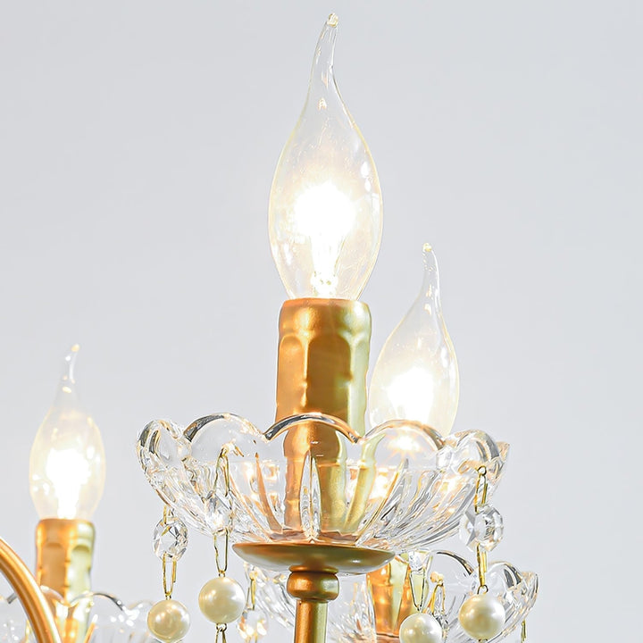 Eurvaros lampadario vintage in ottone con Cristallo