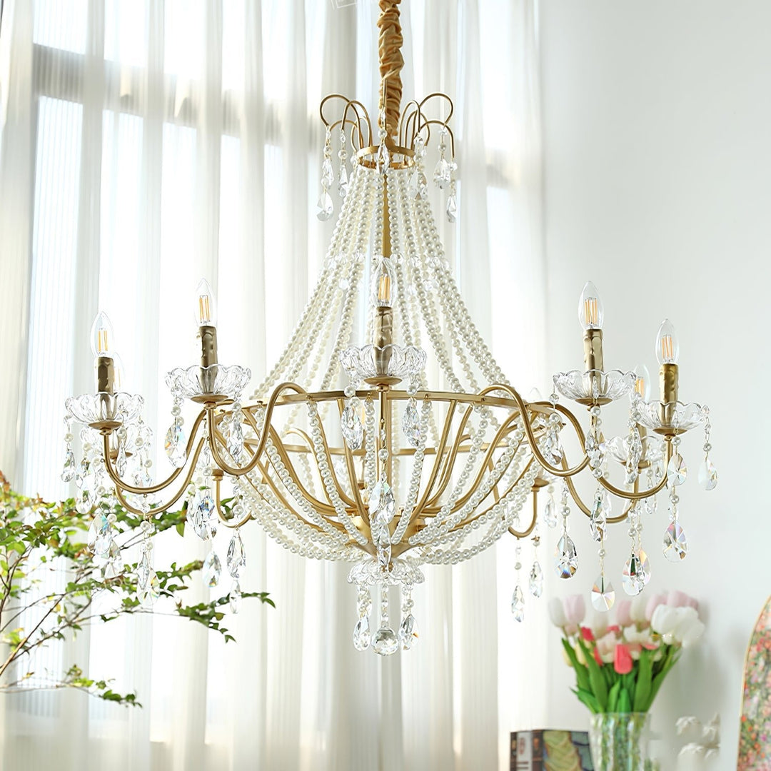 Eurvaros lampadario vintage in ottone con Cristallo