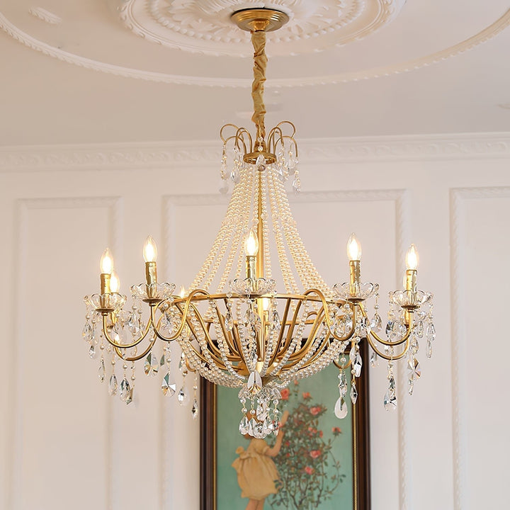 Eurvaros lampadario vintage in ottone con Cristallo