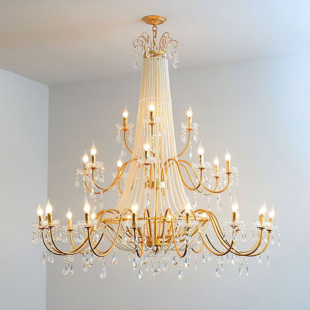 Eurvaros lampadario vintage in ottone con Cristallo