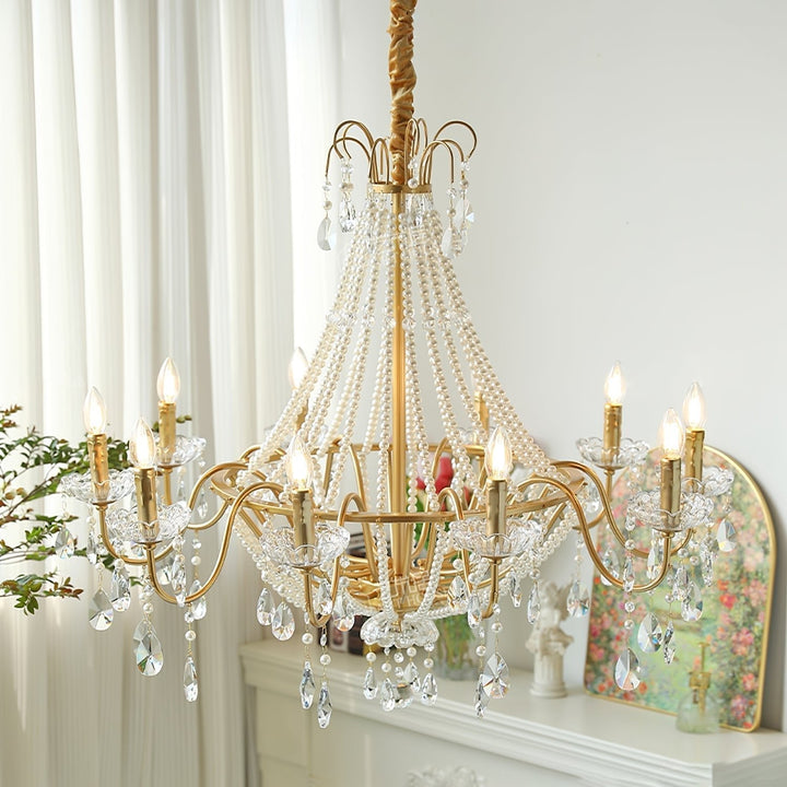 Eurvaros lampadario vintage in ottone con Cristallo
