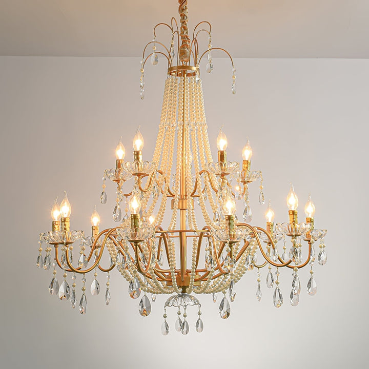 Eurvaros lampadario vintage in ottone con Cristallo