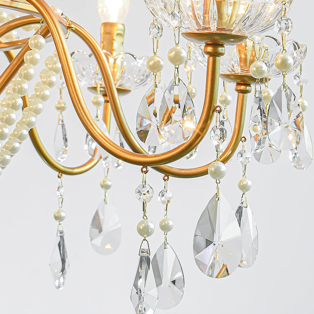 Eurvaros lampadario vintage in ottone con Cristallo
