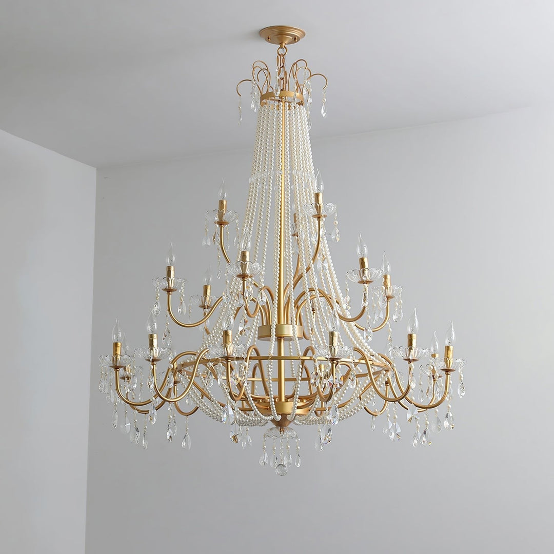 Eurvaros lampadario vintage in ottone con Cristallo