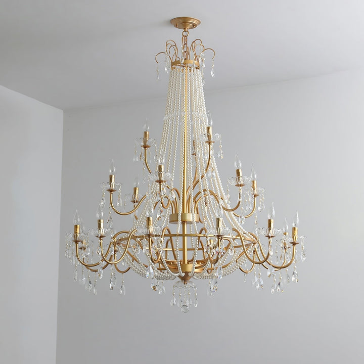 Eurvaros lampadario vintage in ottone con Cristallo