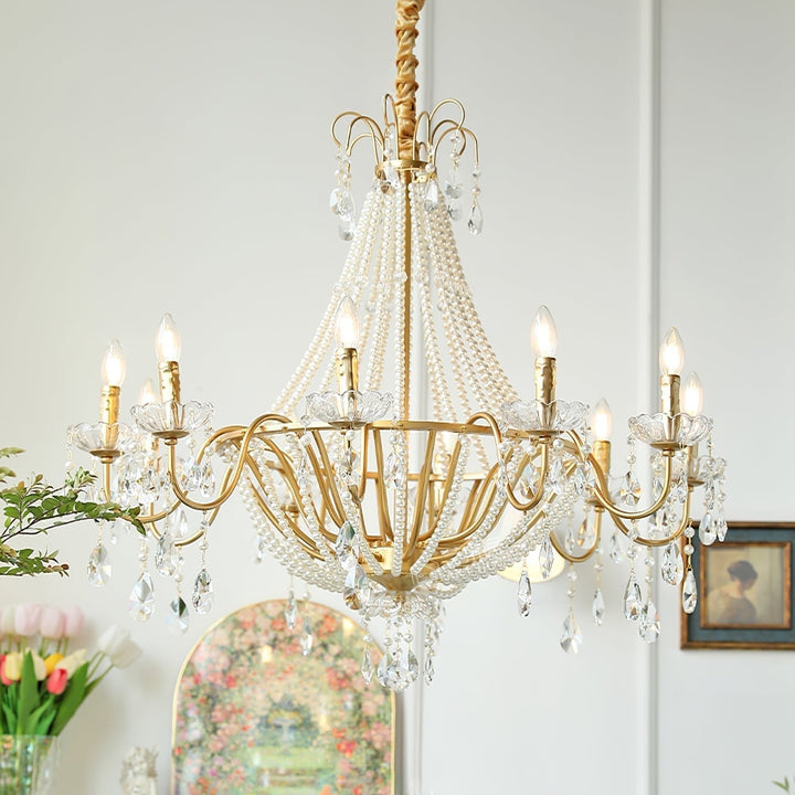 Eurvaros lampadario vintage in ottone con Cristallo