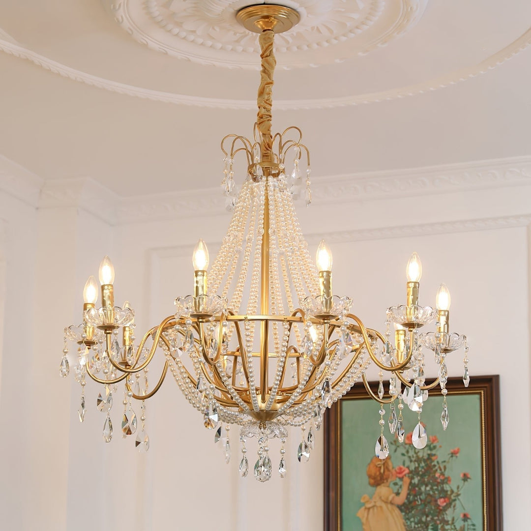 Eurvaros lampadario vintage in ottone con Cristallo