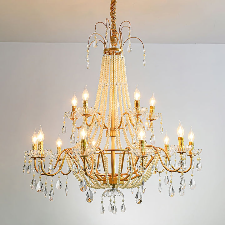 Eurvaros lampadario vintage in ottone con Cristallo
