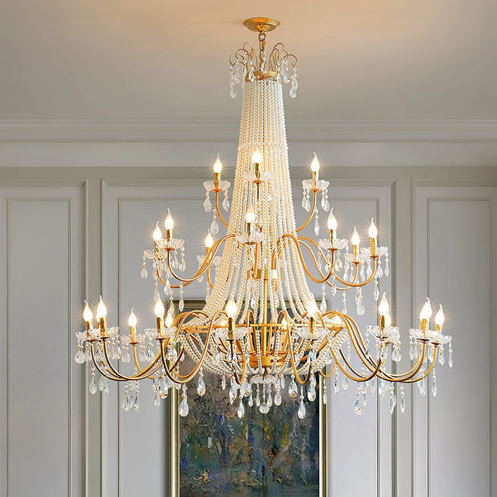 Eurvaros lampadario vintage in ottone con Cristallo