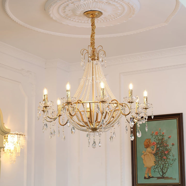 Eurvaros lampadario vintage in ottone con Cristallo