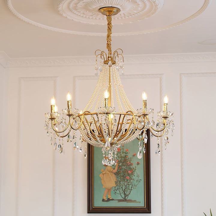 Eurvaros lampadario vintage in ottone con Cristallo