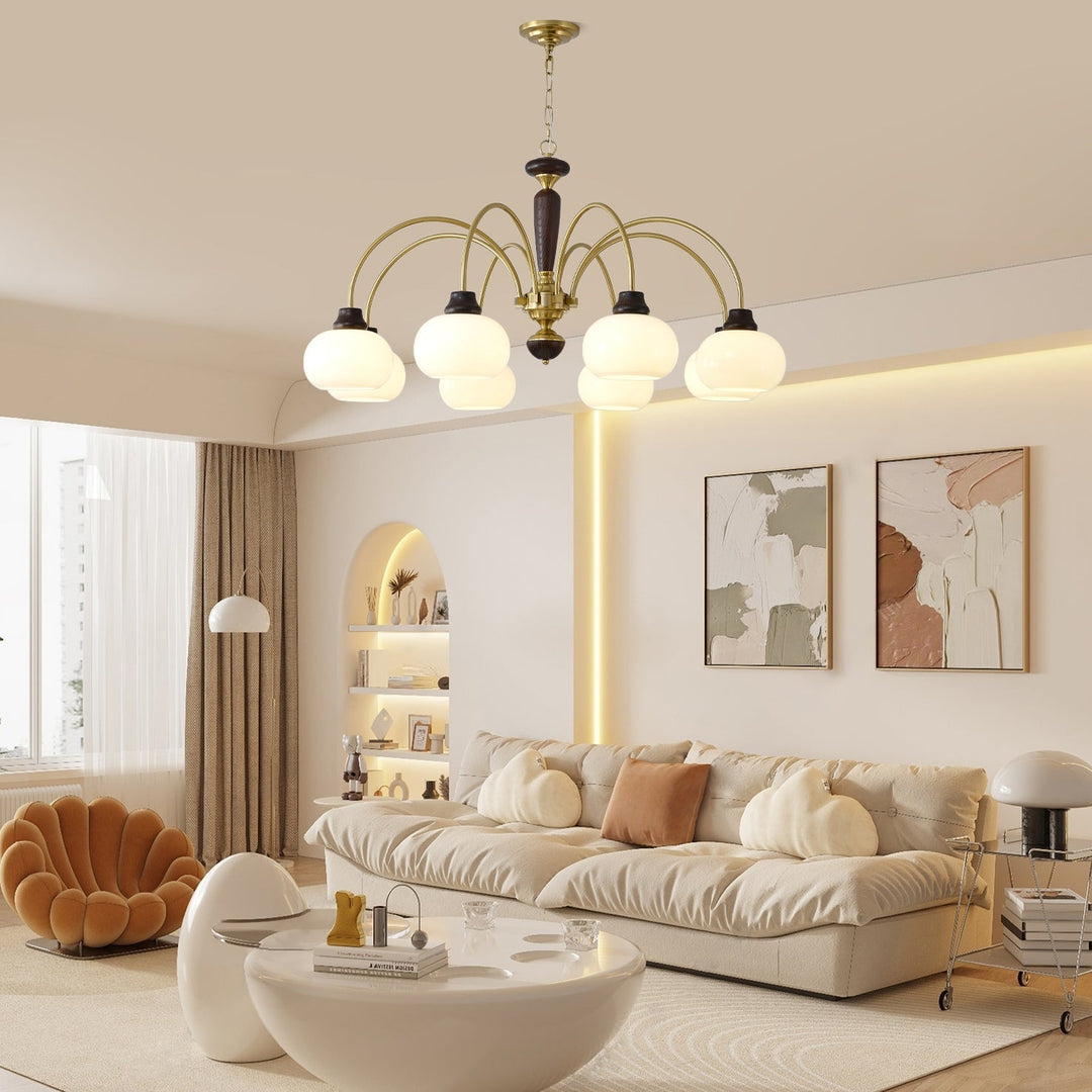 Noraneon lampadario Arched globo con Paralume bianco