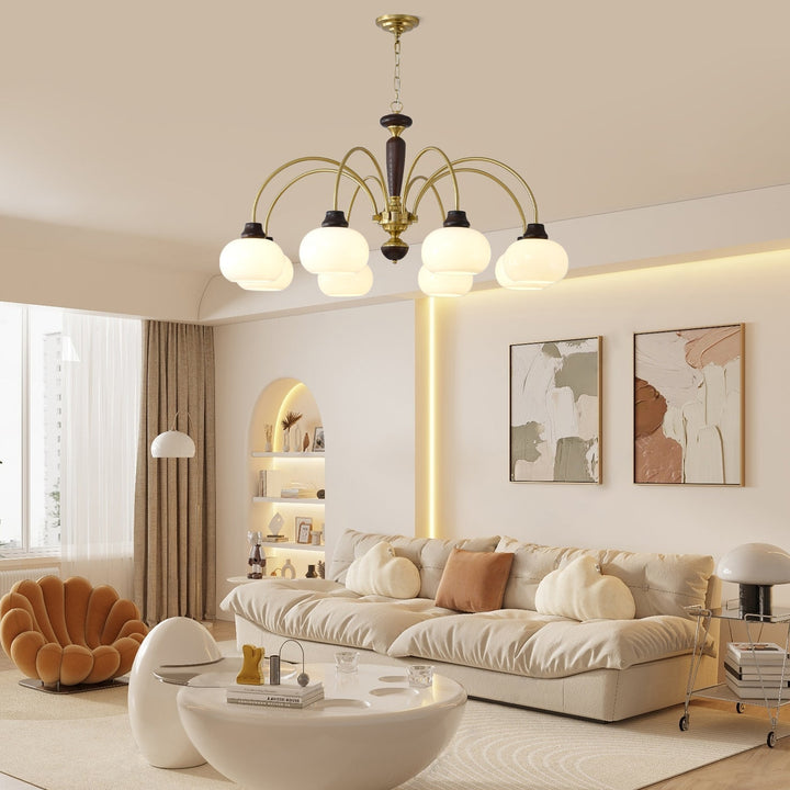 Noraneon lampadario Arched globo con Paralume bianco