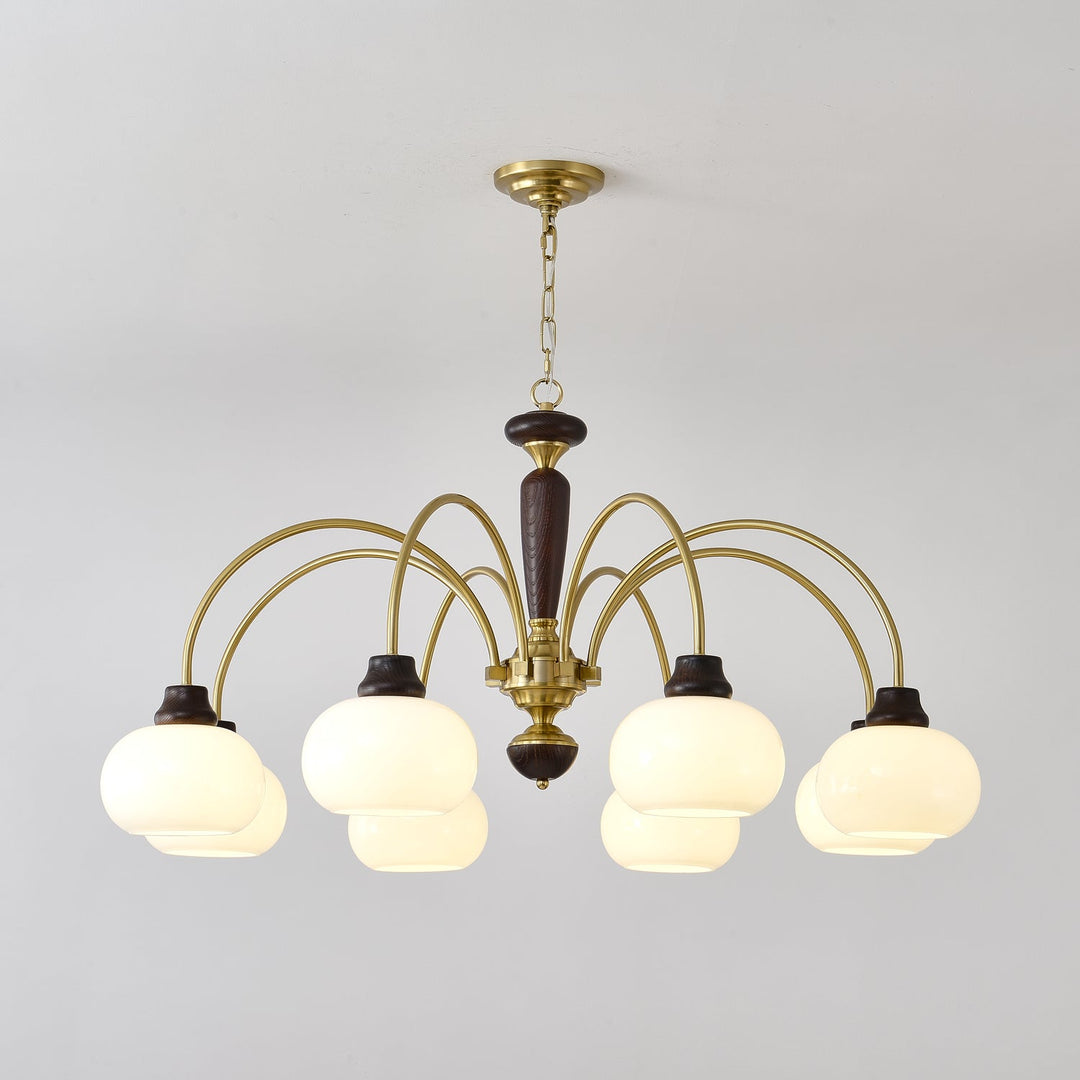 Noraneon lampadario Arched globo con Paralume bianco