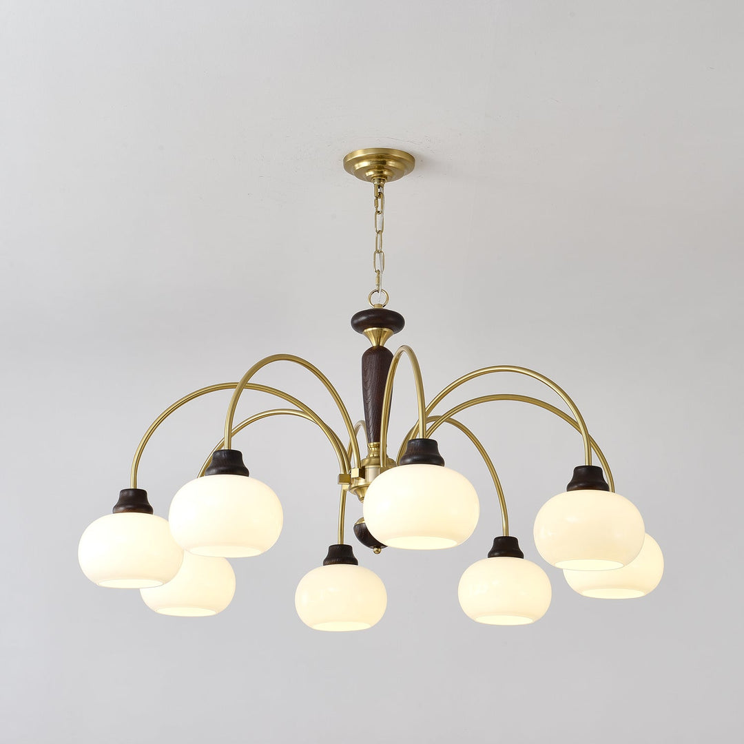 Noraneon lampadario Arched globo con Paralume bianco