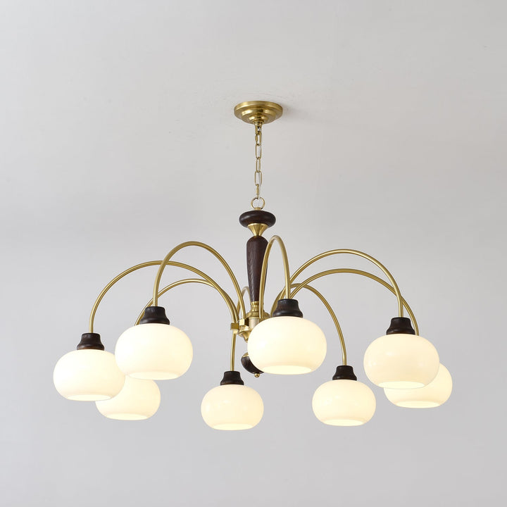 Noraneon lampadario Arched globo con Paralume bianco